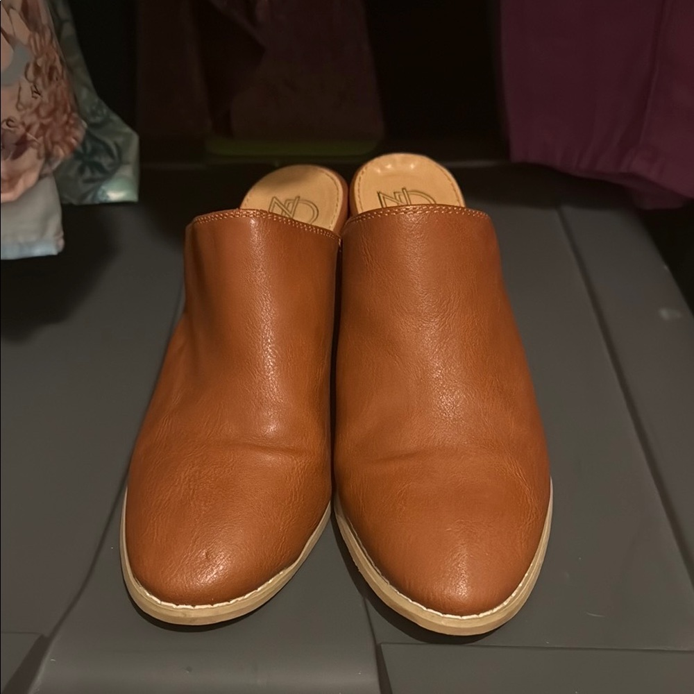 New Directions Brown Leather Slip-On Loafers